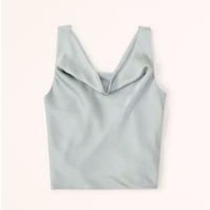 Abercrombie satin cowl neck top in Sage